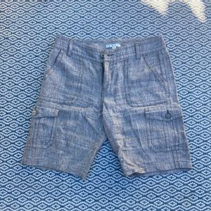 CAbi Tan Linen Cargo Shorts